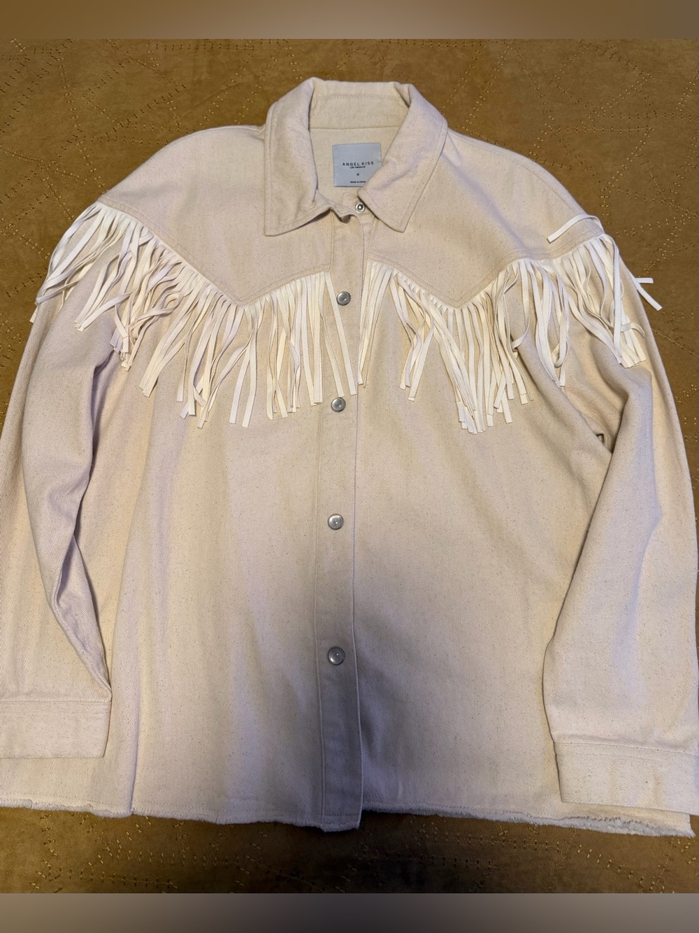 Angel Kiss Cream Fringe Western-Style Jacket